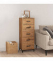 Chest of Drawers 42x35x110 cm Solid Recycled Pinewood