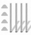 4 Height Adjustable Table Legs Chrome 870 mm
