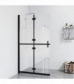 vidaXL Foldable Walk-in Shower Wall Half Frosted ESG Glass 90x190 cm