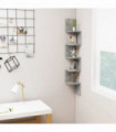 vidaXL Wall Corner Shelf Concrete Grey 20x20x127.5 cm Engineered Wood