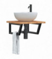 vidaXL Basin Shelf Wall Mounted Steel and Solid Wood Oak