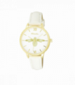 Ravel Women's Moth Design Dial White Leather Strap Watch RF007.4