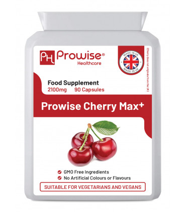 Cherry Max+ 2100mg Montmorency Cherry Added with Black Cherry I 90 Vegan Capsules High Strength I Made in The UK
