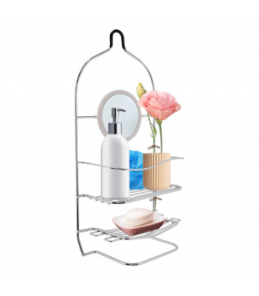 Chrome Bathroom Accessory Storage Trolley Shower Caddy Roll Holder Iron Wire