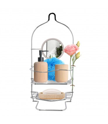 Chrome Bathroom Accessory Storage Trolley Shower Caddy Roll Holder Iron Wire