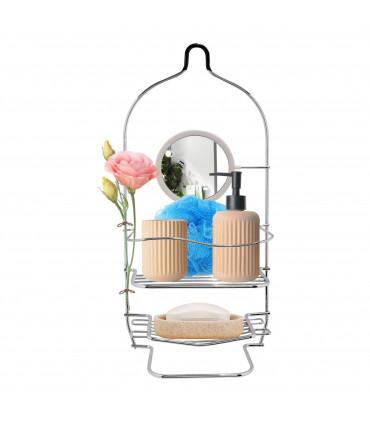 Chrome Bathroom Accessory Storage Trolley Shower Caddy Roll Holder Iron Wire