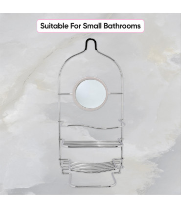 Chrome Bathroom Accessory Storage Trolley Shower Caddy Roll Holder Iron Wire