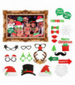 25pc Christmas Novelty Photo booth Selfie Frame & Props Photobooth