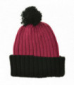 Girls Fashion Bobble Hat | 25-003 | RED BLACK