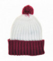 Girls Fashion Bobble Hat | 25-003 | WHITE RED