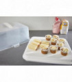 Whitefurze Square Cake Box, Plastic, White