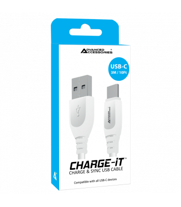 Advanced Accessories 3 Metre Type C to USB Cable- White