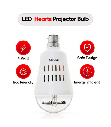 LED Projector Light Bulb Hearts