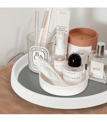 2 Pack Round Turntable Organizer Multifunctional Non-Slip Spice Rack (Medium)