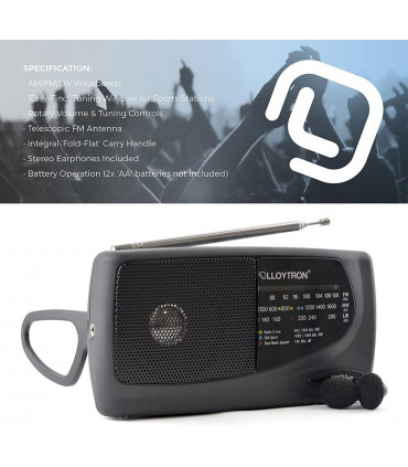 Lloytron 3 Band 'Sports' Personal Radio with Earphones
