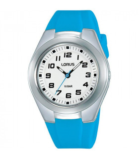 Lorus Children's White dial With Blue Silicone Strap Watch RRX77GX9