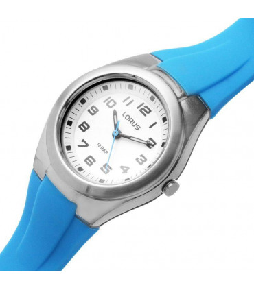 Lorus Children's White dial With Blue Silicone Strap Watch RRX77GX9