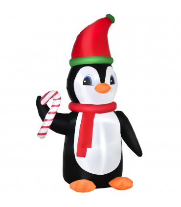 8ft Inflatable Christmas Penguin Holding Candy Cane Blow Up Outdoor Deco LED