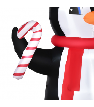 8ft Inflatable Christmas Penguin Holding Candy Cane Blow Up Outdoor Deco LED
