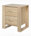 Particle Board 2-Drawer Bedside Table Natural