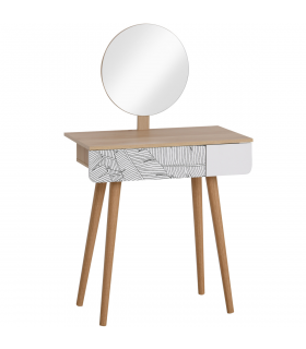 Wooden Nordic Dressing Table Brown/White