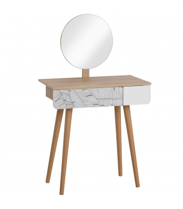 Wooden Nordic Dressing Table Brown/White