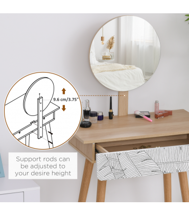 Wooden Nordic Dressing Table Brown/White