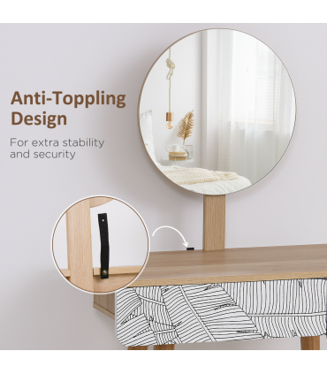 Wooden Nordic Dressing Table Brown/White