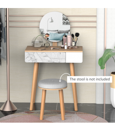 Wooden Nordic Dressing Table Brown/White