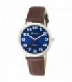 Ravel Unisex Classic Blue Dial Brown Strap Watch R0105.49.1
