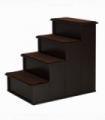 4-Step Wooden Pet Stair Steps with Soft Short Plush Cushions Dog Ladder for Bed