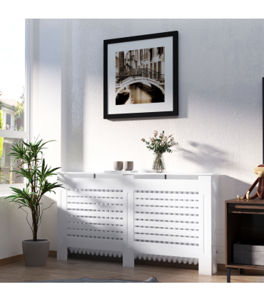 MDF Radiator Cover, 152 cm L-White