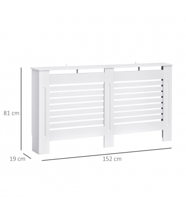MDF Radiator Cover, 152 cm L-White
