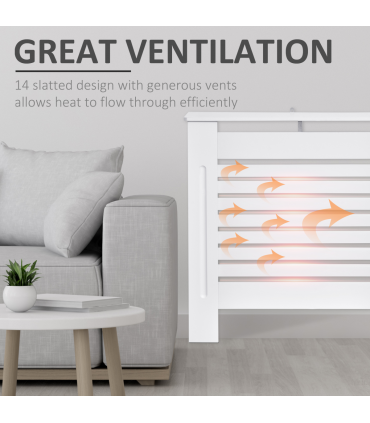 MDF Radiator Cover, 152 cm L-White