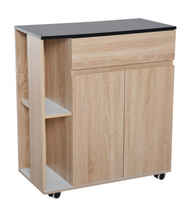 Kitchen Storage Trolley Cart Cupboard Rolling Island Shelves Cabinet Wheels