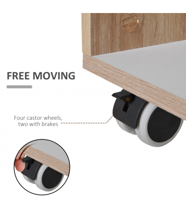 Kitchen Storage Trolley Cart Cupboard Rolling Island Shelves Cabinet Wheels