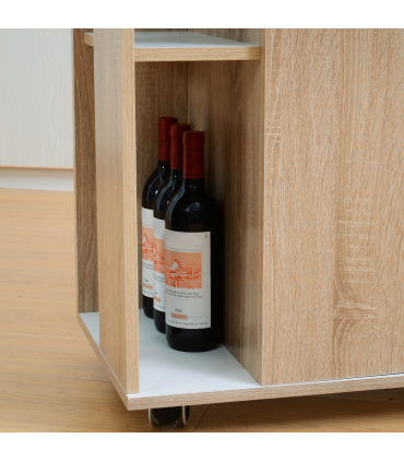 Kitchen Storage Trolley Cart Cupboard Rolling Island Shelves Cabinet Wheels