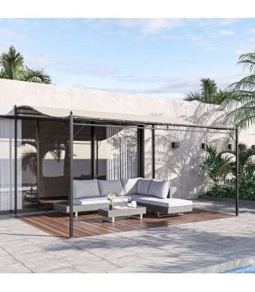 4 x 3 Meters Canopy Metal WallCream 4m 3m