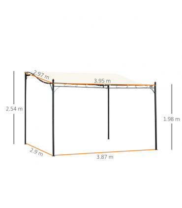 4 x 3 Meters Canopy Metal WallCream 4m 3m