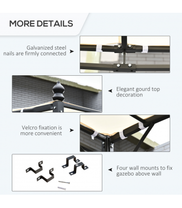 4 x 3 Meters Canopy Metal WallCream 4m 3m