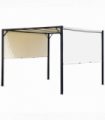 Metal Pergola With Canopy Retractable Pergola Canopy 3x3x2.3m Cover Cream