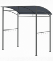 2M (7ft) BBQ Grill Gazebo Tent Garden Grill Metal Frame Grey
