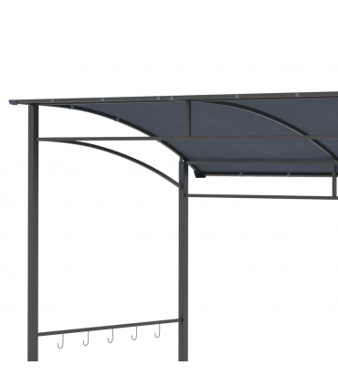 2M (7ft) BBQ Grill Gazebo Tent Garden Grill Metal Frame Grey