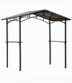 2.5x1.5m Grill Outdoor BBQ Gazebo Canopy & Side Shelves PC Roof Aluminium