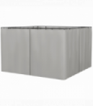 3 x 3m Gazebo Replacement Sidewall Set with 4 Panels, Hooks/C-Rings  Light Grey