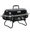Gas BBQ Grill 2 Burner Table Piezo Ignition Thermometer