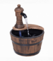 Outsunny Barrel Water Pump Fountain Rustic Wood Electric Water Feature Garden