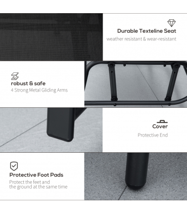 Double Glider Rocking Chairs Gliding Love Seat with Middle Table Conversation