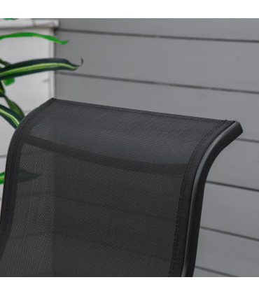 3 PCs Gliding Rocking Chair With Tea Table Smooth Rockers Sling Seat