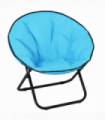 Folding Saucer Moon Chair, 80Lx80Wx75H cm, Metal Frame, 600D Oxford Cloth-Blue